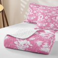 thumbnail image 4 of Homewish Hipple Moth Skull Quilt Full,Happy Halloween Full Bedspread Sets,Pink,Moon Floral Duvet,3pcs, 4 of 7