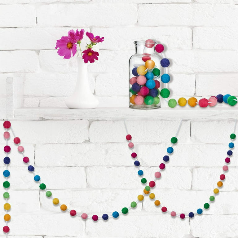 Bright Side Pom Palette // Felt Pom-poms // Multi Colored Felt Balls, DIY  Garland Kit, Rainbow Crafts, Wool Beads, Decor, Birthday 