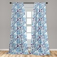 thumbnail image 4 of Ambesonne Spring Curtains, Bold Roses Leaves Pattern, Pair of 28"x84", Lavender and Dark Indigo, 4 of 5