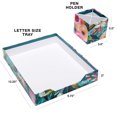 thumbnail image 5 of Global Printed Products Designer Printed Desk Organizer Set, Includes Letter Tray, Folder Stand, 3-Section Organizer, Pen Holder - Floral, 5 of 5
