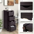 thumbnail image 4 of GVN 4-Drawer Freestanding Floor Cabinet with Anti-Toppling Device-Dark Brown, Bathroom Cabinet Storage for Entryway Storage, Home Office Furniture, 4 of 7