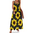 thumbnail image 1 of Vestido de girasol rojo y amarillo con flores de colores, estético, escote en V, estilo bohemio, para playa, diseño sexy para mujer, talla grande, 1 of 7