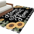 thumbnail image 2 of 4x6 Washable Area Rug, Yellow Sunflower Non-Slip Rectangle Rug for Living Room Office, Black Buffalo Plaid Sweet Home Green Leaf Indoor Accent Floor Mat for Home Decor, 2 of 9