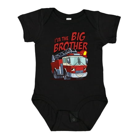 

Inktastic Big Brother Fire Truck Gift Baby Boy Bodysuit