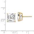 thumbnail image 3 of Real 14kt Yellow Gold 9mm Princess Square CZ Post Earrings; for Adults and Teens; for Women and Men, 3 of 3