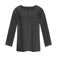 thumbnail image 4 of tklpehg Womens Tops Dressy Casual Plus Size Long Sleeve Tunic Tops V-Neck Classic Solid Color Comfy Loose Lightweight Going Out Tops Blouses (Gray,M), 4 of 4
