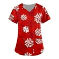 thumbnail image 1 of MesaSe Cadeau de Noël Invincible! Hauts Mode Imprimés à Manches Courtes Col en V pour Femmes Vert/l, 1 of 3
