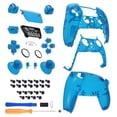 thumbnail image 5 of eXtremeRate Full Set Housing Shell with Buttons Touchpad Cover, Clear Blue Custom Replacement Decorative Trim Shell Front Back Plates for ps5 Controller BDM-030/040, 5 of 6