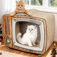 thumbnail image 1 of Rascador de cartón con forma de casas para gatos, TV, salón, cama, rascador, 1 of 7