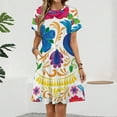 thumbnail image 2 of Dia De Los Muertos Dress Fashion Beach Short Sleeve Dresses Female Party Printed Sundress, 2 of 7
