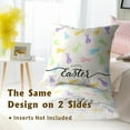 thumbnail image 5 of Happy Easter Pillow Covers Set of 2, 16x16 Inch Cute Colorful Rabbit Bunny Spring Season Decor Cotton Square Pillow Case Soft Cushion Cover for Couch Sofa Living Room, 5 of 6