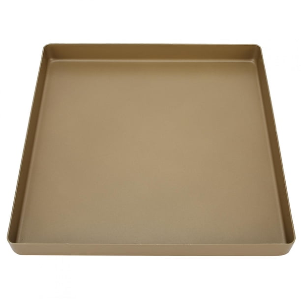 Bandeja para hornear, bandeja para hornear antiadherente de forma cuadrada de aleación de aluminio dorado duradero, bandeja para hornear pizza, herramienta para hornear 28x28x3cm