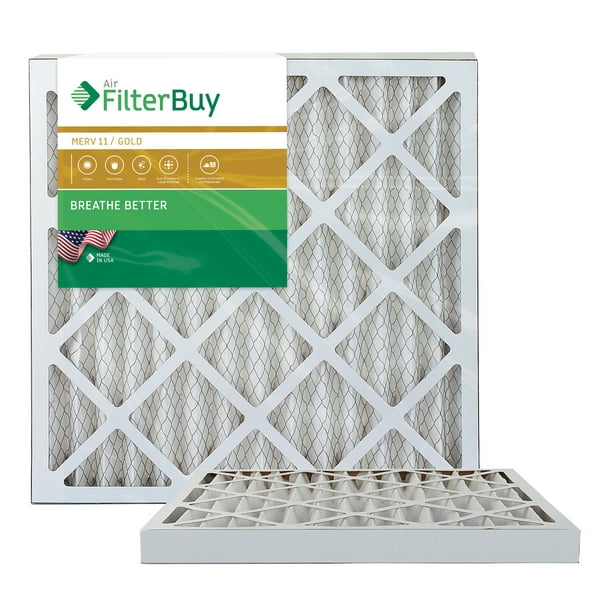 FilterBuy 20x20x2 MERV 11 Pleated AC Furnace Air Filter, (Pack of 2