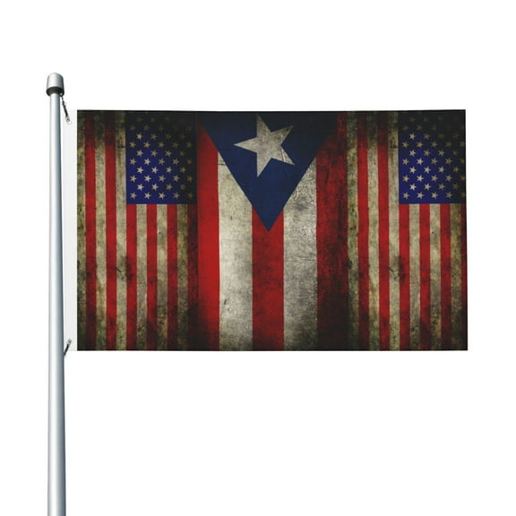 America Puerto-Rico-Flag Flag Double Sided Printed 3x5 Ft Flag Banner Suitable For Yard Outdoor Party Decorative