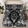 thumbnail image 2 of Homewish Female Men Boho Feather Dreamcatcher Full Size Sheets 4-Piece,Chic Floral Flowers Breathable Bed Sheets,Retro Vintage Aesthetic Lightweight Sheet Sets,Breathable Home Decor, 2 of 7
