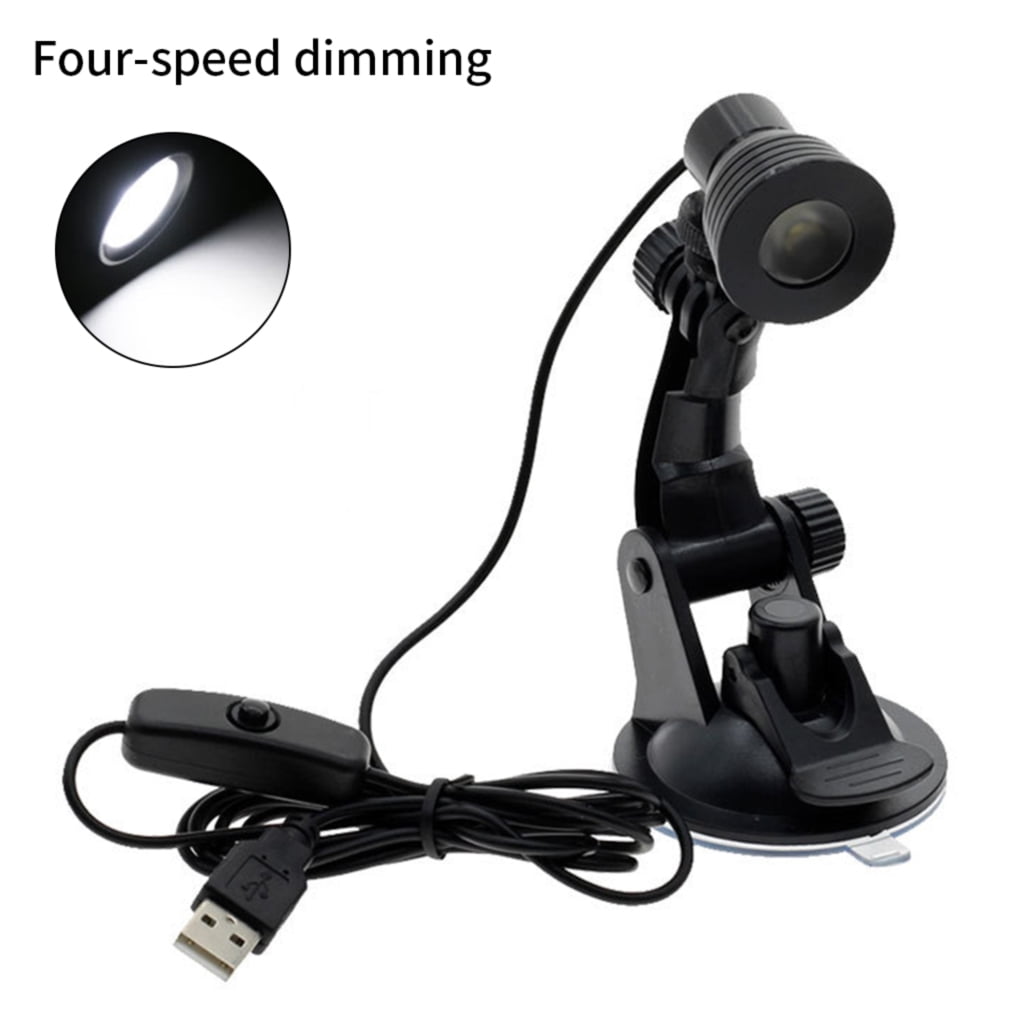 LED Desk Lamp Suction Cup Eye Protection Reading Light USB Bedroom Lighting, White Light, 4-level Dimming
