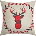 thumbnail image 5 of SUFAM Set of 4 Pillow Cases Buffalo Checked Plaid Christmas Farmhouse Tree Deer Snowflake Red Winter Throw Pillowcase Cover Cushion Case Home Decor 18x18 inch, 5 of 7
