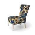 thumbnail image 3 of Designart "Vibrant Abstract Pattern with Blue & Golden Textures XI" Blue Dots Upholstered Accent Chair - Modern Arm Chair For Bedroom, 3 of 5