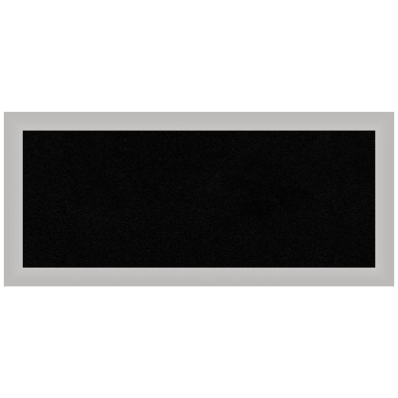 Amanti Art Black Cork Board Wood Framed Low Luster Silver Bulletin Board 33 in. x 15 in.