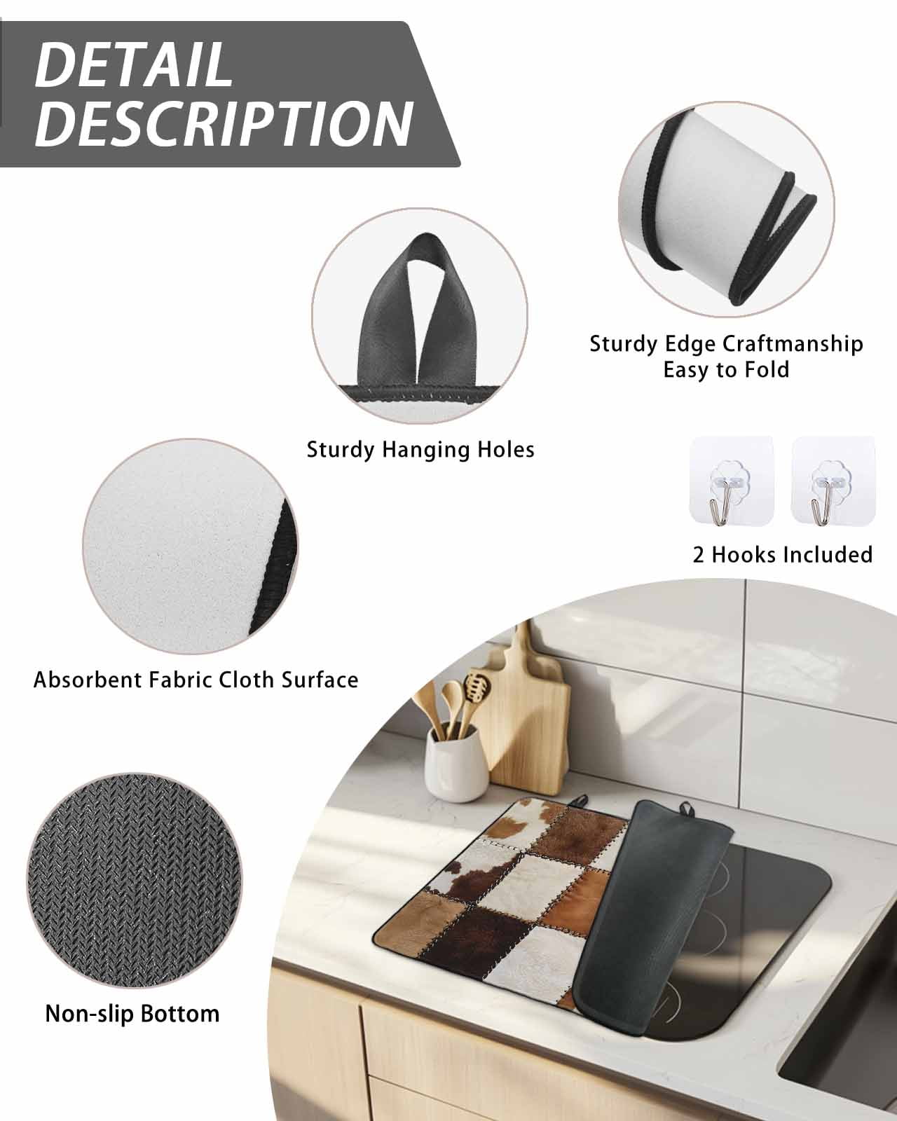 Stove Top Covers for Electric Stove, Abstract Cowhides Glass Stovetop Cover Protector, Brown Beige Animal Fur Texture Induction Cooktop Protector Oven Mat for Kitchen Countertop 24"x21"