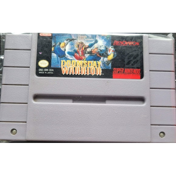 Authentic Doomsday Warriors SNES Super Nintendo System NTSC Cartridge + Protector