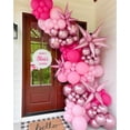 thumbnail image 3 of Kit con forma de arco con forma de guirnalda, color rosa adorado con globos en forma de estrella, 3 of 9