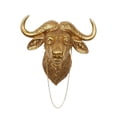 thumbnail image 2 of Escultura de pared con cabeza de animal, colgante individual, cabeza 3D, soporte de pared, fondo para TV pequeño Oro, 2 of 9
