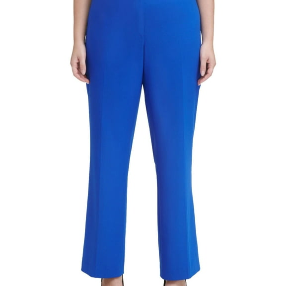 CALVIN KLEIN Womens Blue Straight leg Pants Plus Size: 24W