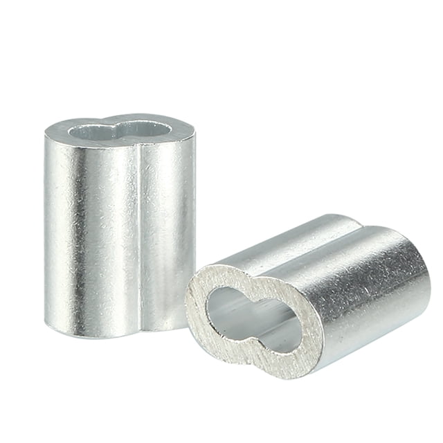 Cable de 1.5 mm, cuerda de alambre, mangas de aluminio, clip de engaste, bucle de 50 piezas