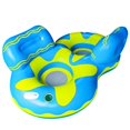 thumbnail image 2 of Flotador de piscina, hamaca flotante, flotadores de playa, hamaca inflable flotante para adultos, con respaldo y reposabrazos tumbona inflable (azul) JM, 2 of 5