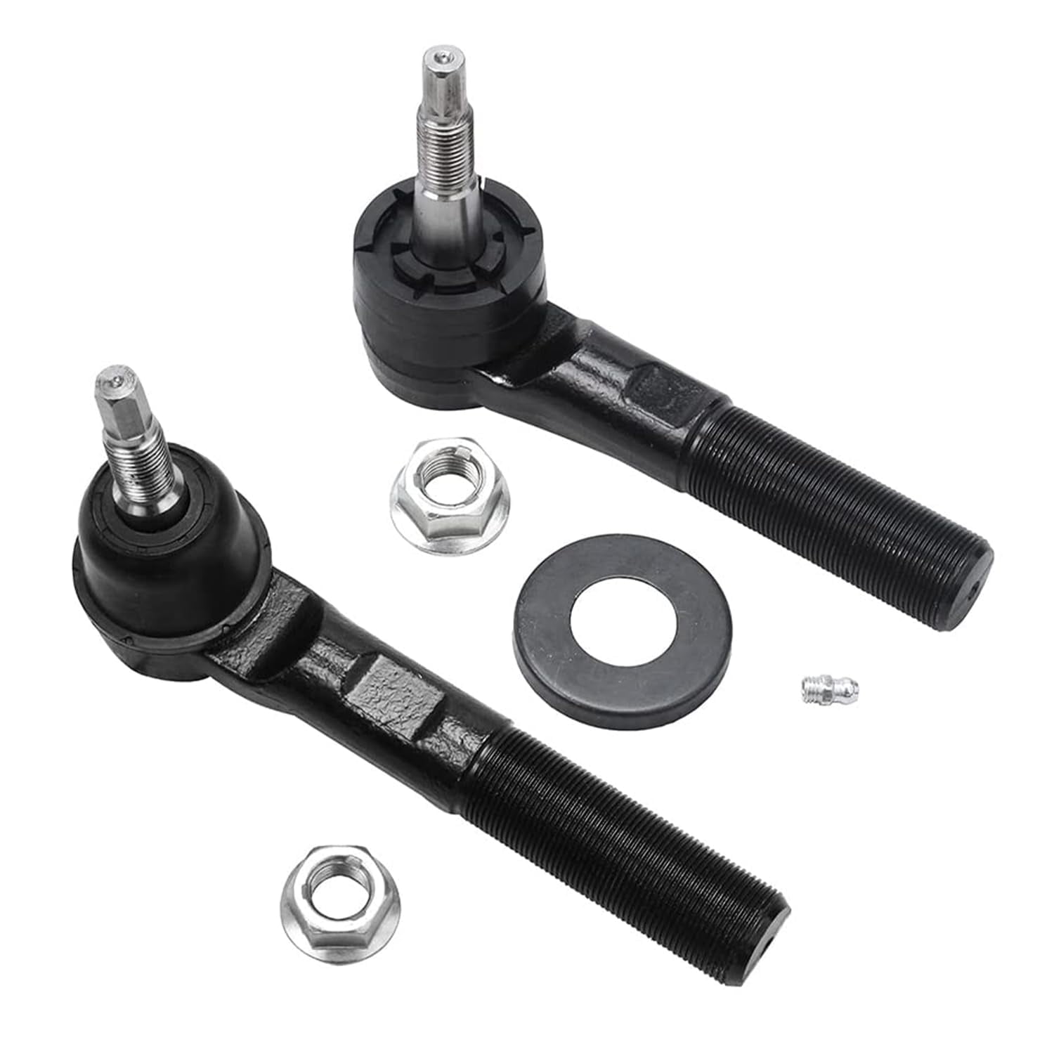 Detroit Axle - Front Suspension Kit - CV Axle Shafts + Lower and Upper Ball Joints + Inner Outer Tierods + Tie Rod Adjusting Sleeves for 2003 2004 2005 2006 2007 Dodge RAM 2500 3500-4WD