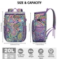 thumbnail image 4 of Colorful Floral Paisley Insulated Backpack Cooler, High-Performance Insulation, Leak-Proof & Waterproof, Perfect for Summer Trips, Camping, and Outdoor Fun, 4 of 5