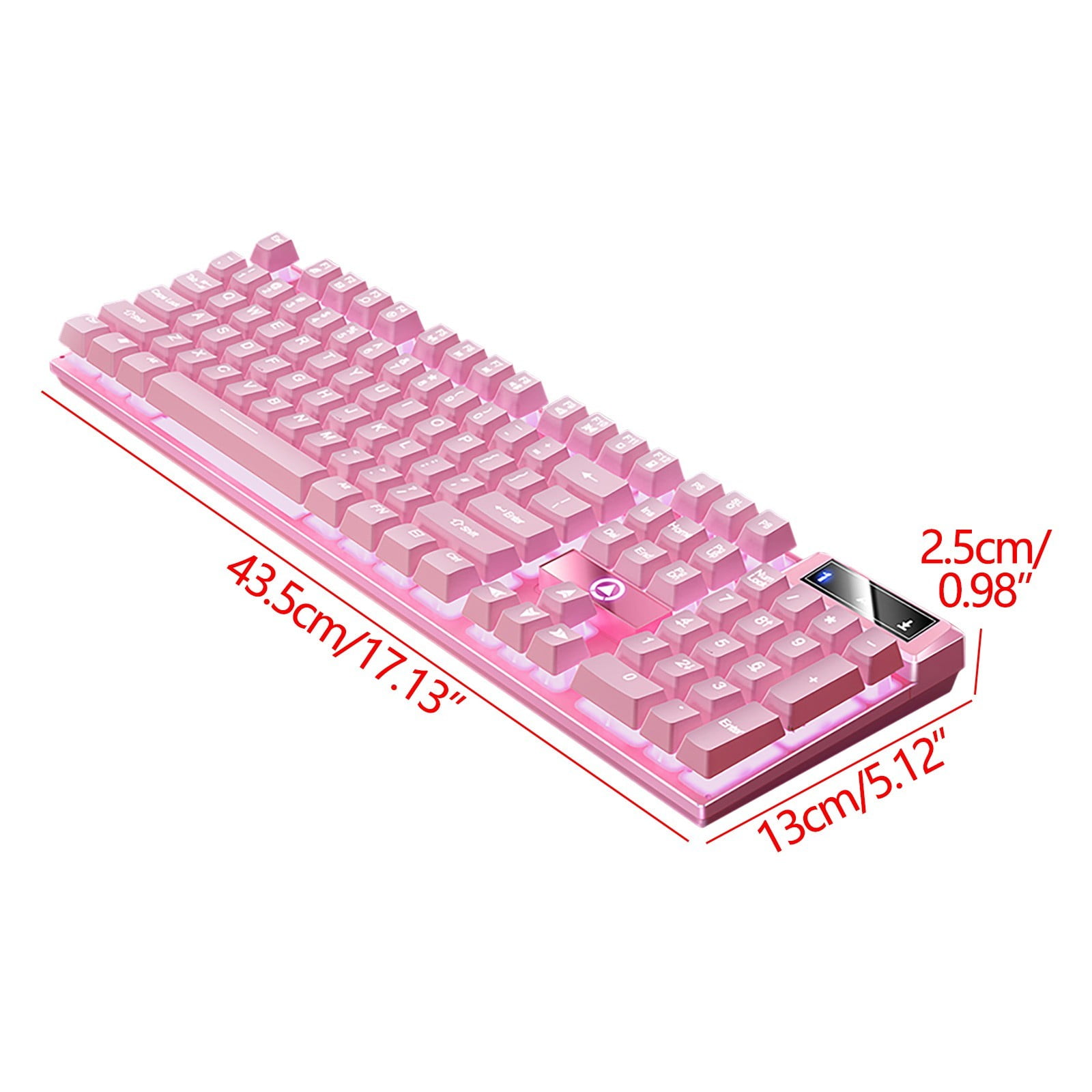 Gaming Keyboard USB Wired, Floating Ergonomic Water-Mechanical Feeling Keyboard, Ultra-Slim LED Backlit for Desktop Computer
