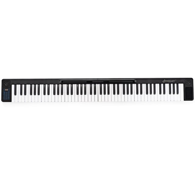 Topbuy 88 Touches Clavier de Piano Numérique Électrique Portable avec 128 Rythmes et 128 Tons Noir