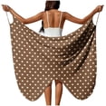 thumbnail image 3 of BiZtdJrK Swimsuit Coverup for Women Polka Dot Beach Butterfly Bathing Suit Cover Ups Oversized Spaghetti Strap Sarong Wrap Dress Boho Summer Swimwear Brown XL, 3 of 10