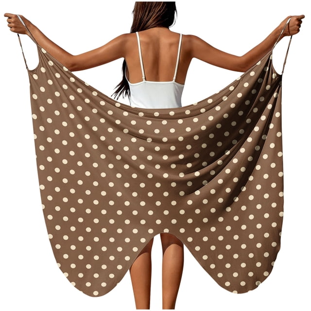 Sortie de Plage pour Femmes avec Sangle Réglable Fente Haute Côté en Polyester Tissé Transparent 1 Pce
