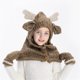 thumbnail image 1 of Gorros de lana para niños y mujeres, capas de alce de animales, gorros, baberos de ganchillo, guantes, dos juegos (café oscuro), 1 of 5