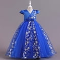 thumbnail image 4 of EGNMCR Vêtements pour Bébé Fille Robe Enfants Robe Sans Manches Princesse Nœud Papillon Dentelle Fleurs Robe en Tulle Robe Capitonnée, 4 of 9