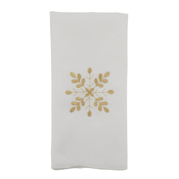 Saro Lifestyle Table Napkins With Snowflake Design (Set of 4) - 20"x20" Ivory