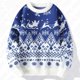 thumbnail image 4 of Nueva ropa para hombre Y2k, jersey navideño informal holgado con cuello redondo, suéter de punto acrílico, estampado gráfico de alce, ropa de calle Harajuku unisex, 4 of 4