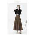 thumbnail image 6 of Women’s High-Waisted Pleated Midi Skirt with Belt, Elegant A-Line Flared Suit Skirt, Slimming Fashion Mid-Length Skirt for Office, Casual, and Daily Wear, 6 of 9