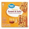 Great Value Sweet & Salty Chewy Peanut Granola Bars, 7.4 oz, 6 Count
