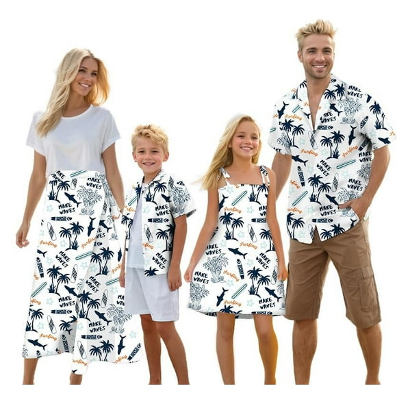 Trajes hawaianos a juego Cromoncent Dad & Son Luau Beach