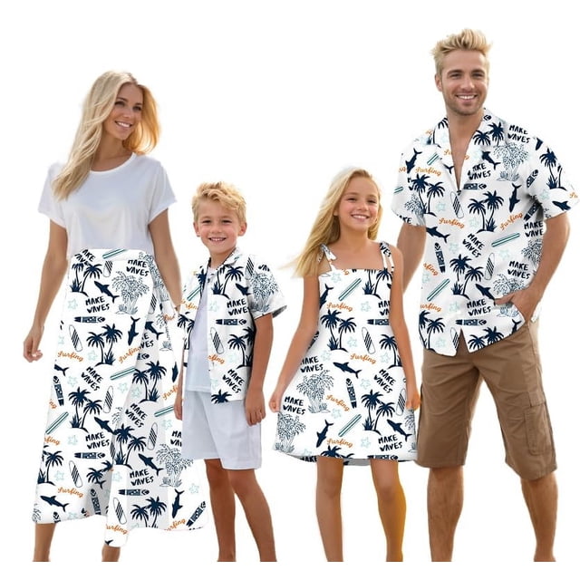 Trajes hawaianos a juego Cromoncent Dad & Son Luau Beach