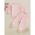 thumbnail image 4 of Suealasg Kids Girls 2Pcs Easter Clothes 6M 1T 2T 3T 4T Toddler Baby Girls Casual Spring Outfits Rabbit Print Long Sleeve Sweatshirt and Long Pants Set, 4 of 8
