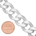 thumbnail image 2 of 16.6mm Solid .925 Sterling Silver Flat Curb Chain Bracelet, 9 inches, 2 of 7