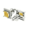 thumbnail image 2 of Clara Pucci 2.24Ct Natural Citrine Princess Cut VVS1 Screw Back Stud 18k Solid hypoallergenic Gold Designer Earrings For November, 2 of 7