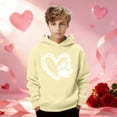 thumbnail image 2 of shqvo Girls Valentine's Day Party Hoodie, Cute Heart Print Long Sleeve Hooded Pullover for Kids 3-14Y, 2 of 5