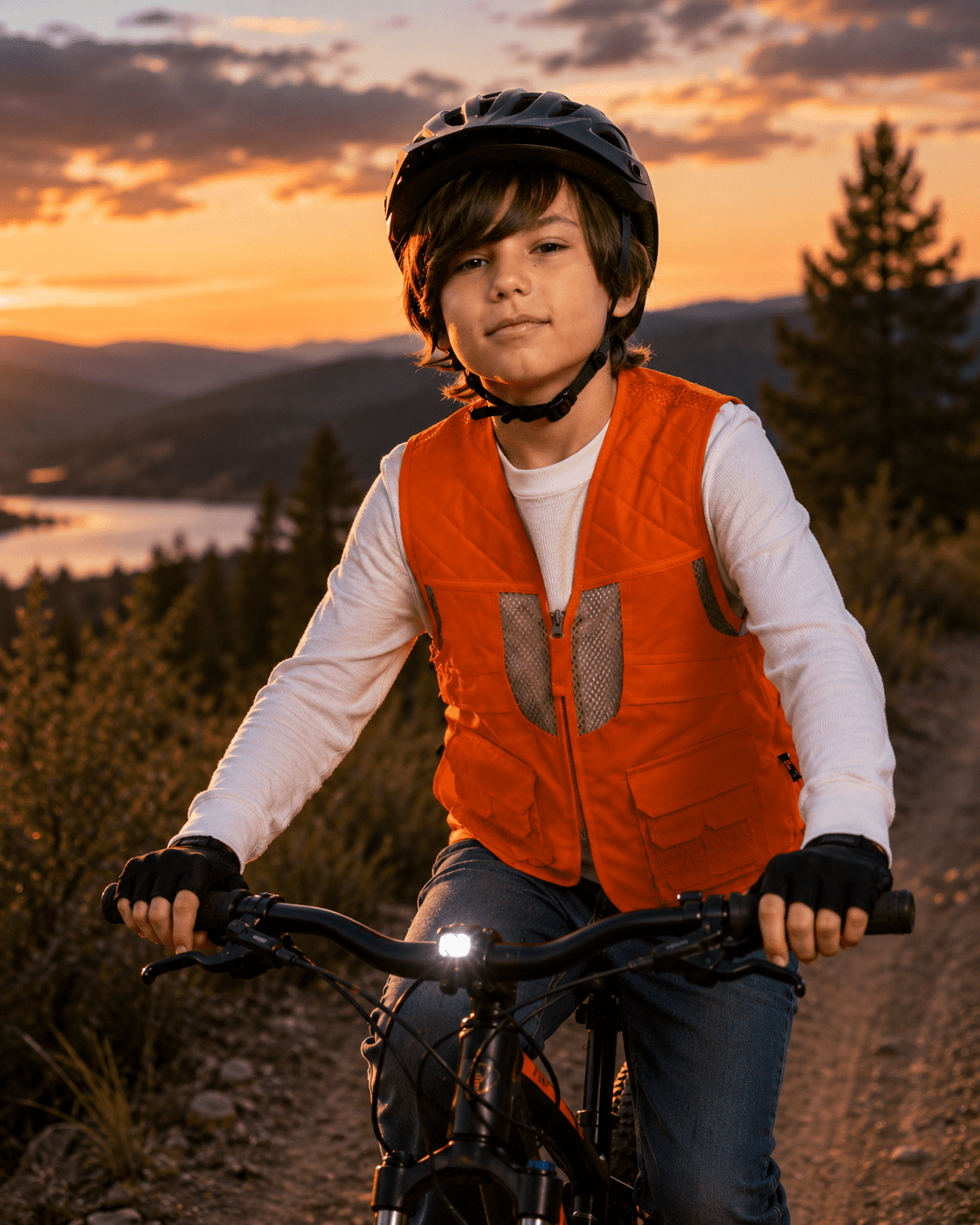 TrailCrest Kids Delxue Blaze Orange Safety Front Loader Hunting Vest, XS