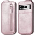 thumbnail image 3 of Zipper Wallet Case for Google Pixel 7 Pro with Card Holder Slot, PU Leather Adjustable Kickstand Flip Handbag Phone Cover for Google Pixel 7 Pro SDLL Rose Gold, 3 of 14